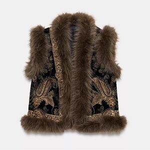 Zara ZW COLLECTION EMBROIDERED VEST LIMITED EDITION